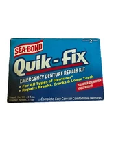Sea Bond Quick Fix Broken Dentures Emergency Repair Kit Broken Loose Teeth VTG