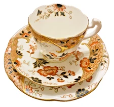 Antique English Redfern & Drakeford Bone China "Imari" Pattern Trio