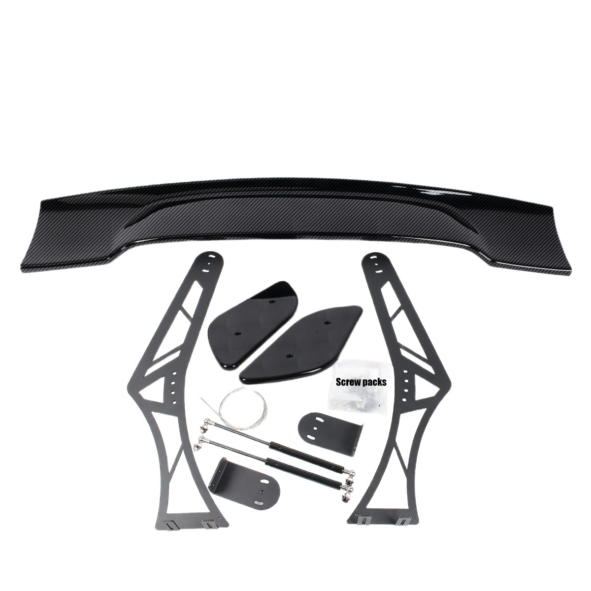 55'' Adjustable GT Racing Style Carbon Fiber Style Spoiler Wing For Sedan Coupe