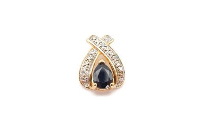 Ross Simons Gold Plated Sterling Silver 925 Sapphire Diamond Pendant J7