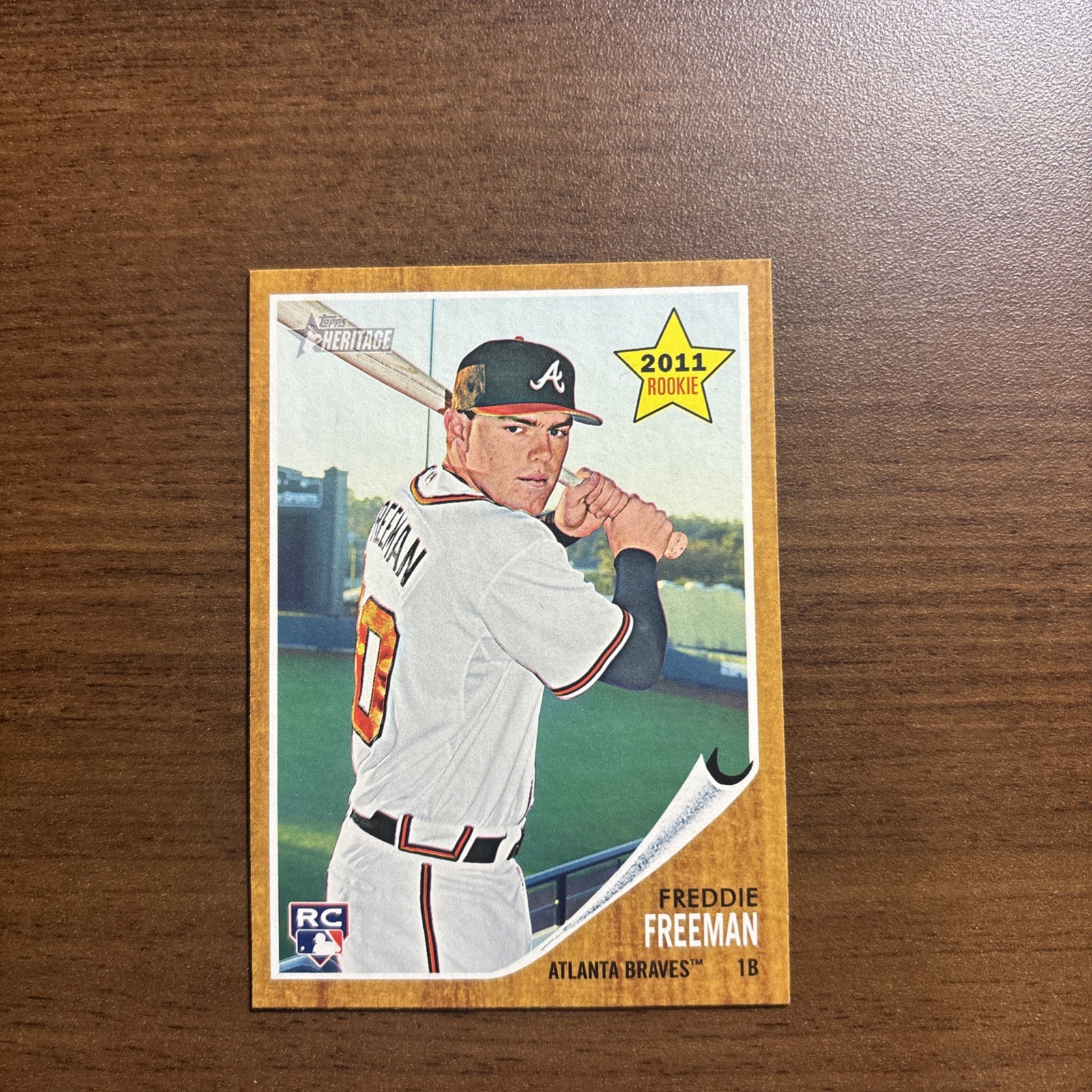 FREDDIE FREEMAN 2011 TOPPS HERITAGE BASEBALL ROOKIE BRAVES #76 RC Q4347