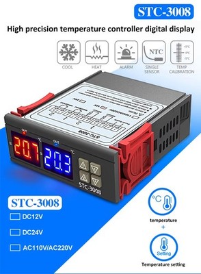 Dual Digital Temperaturregler Thermostat für 220V mit 2x 240VAC 10A max. Relais