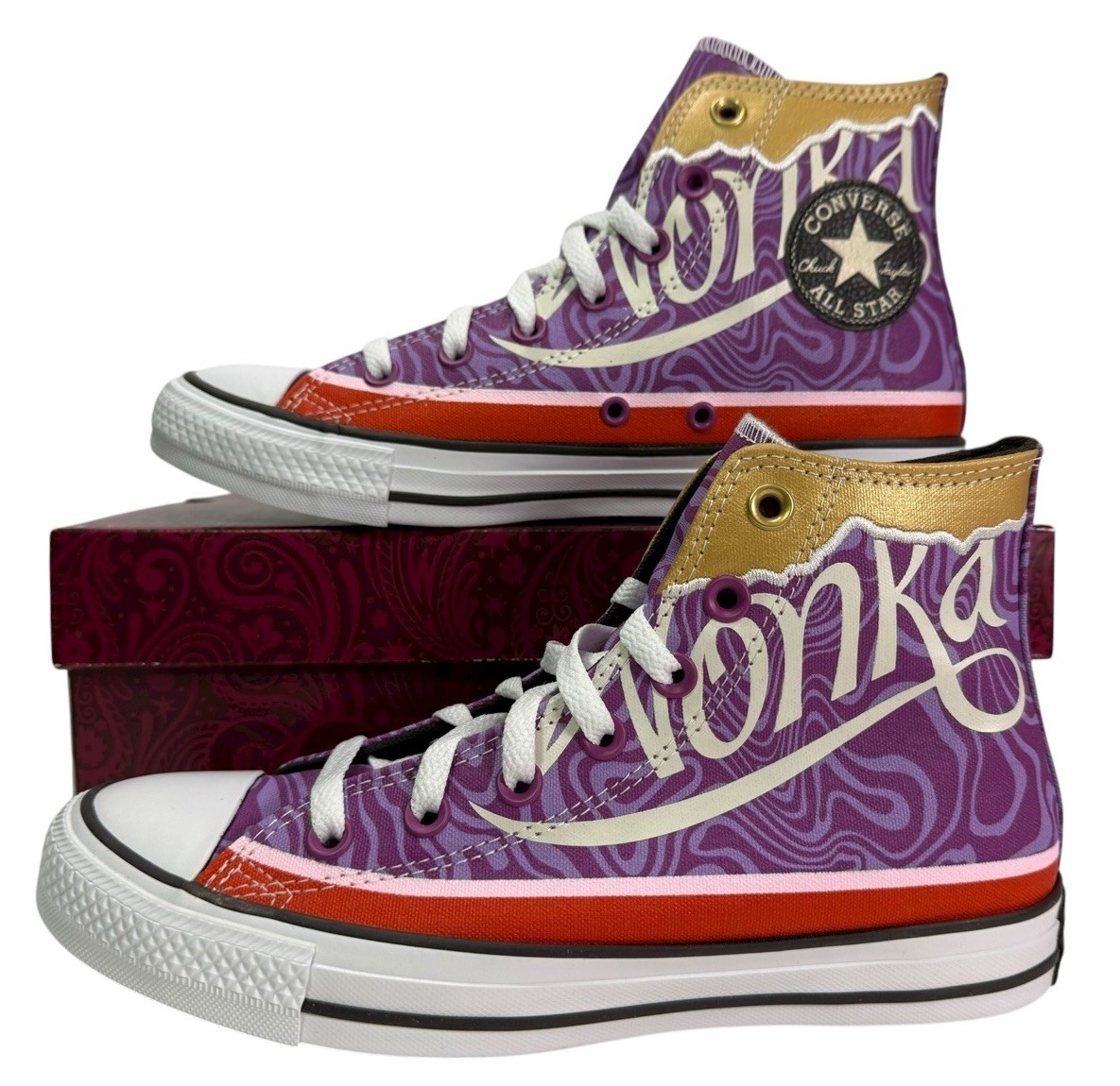 Converse Willy Wonka SWIRL Chuck Taylor HI A08154C RARE 
