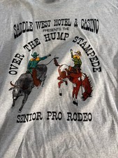 Senior Pro Rodeo Saddle West Hotel Vintage 90s 80s t shirt L screen stars NM PBR