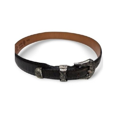 Silver Creek Croc Embossed Distressed Metal Western Belt Women's Ranch Retro 28