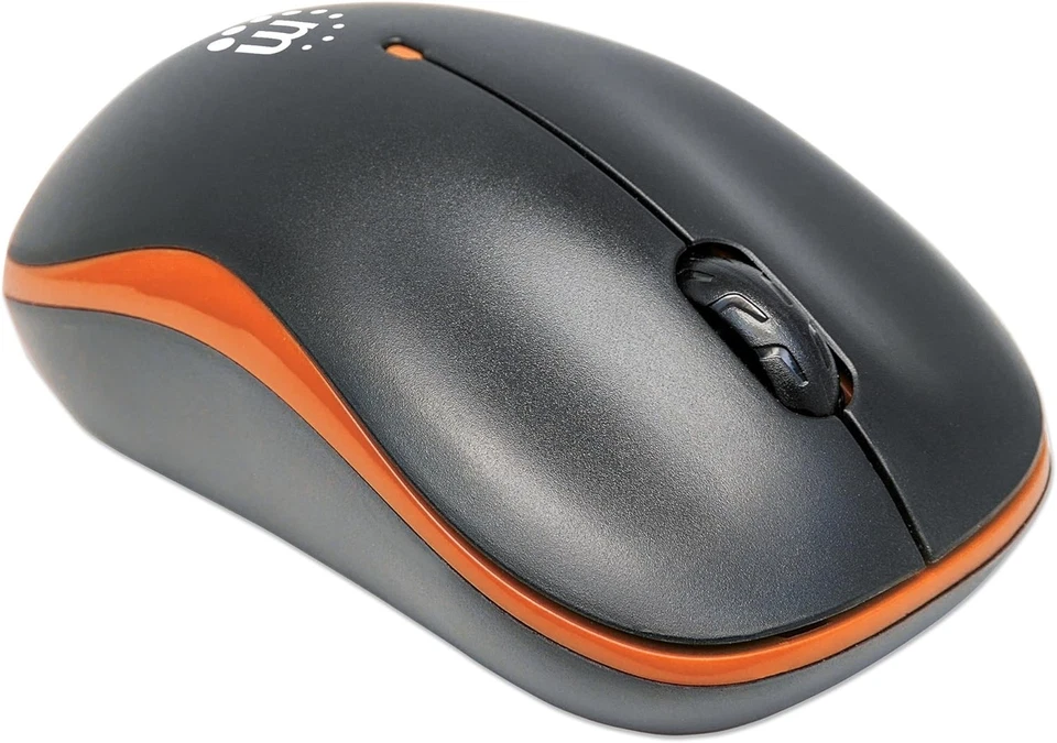Manhattan Success Wireless Mouse, Black/Orange, 1000dpi, 2.4Ghz (up to 10m), USB - Image 2 of 4