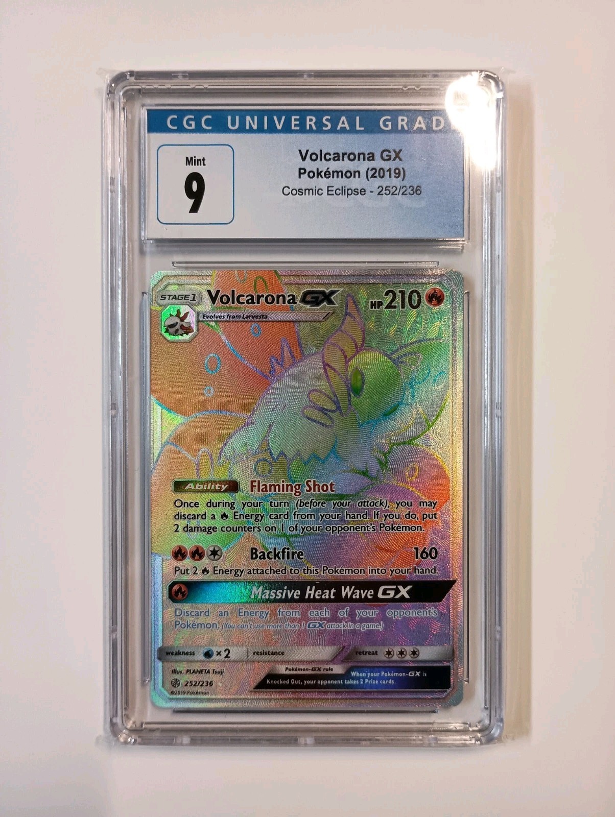 2019 Volcarona GX Cosmic Eclipse 252/236 Pokemon TCG CGC 9 Mint