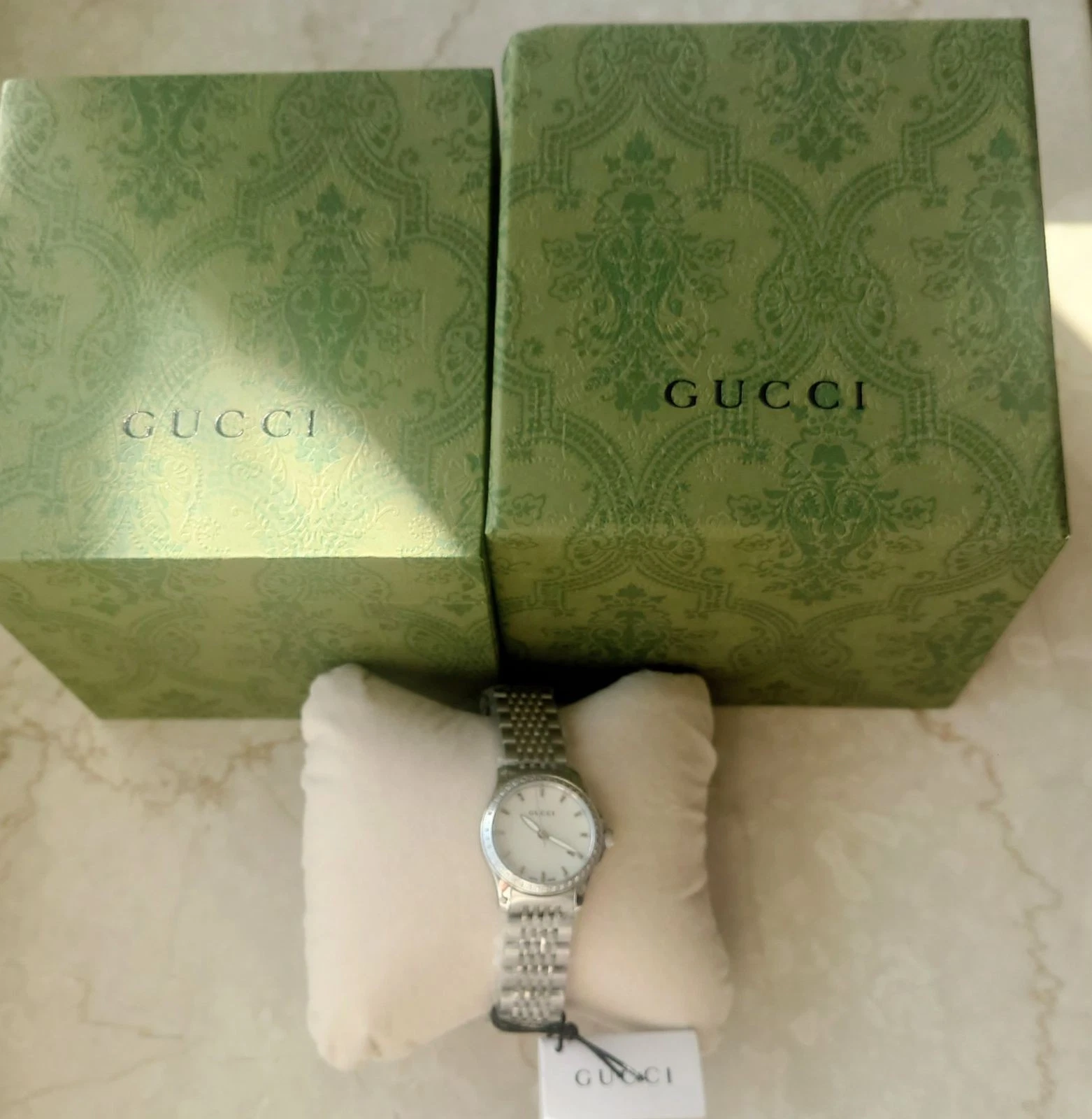 Orologio da polso Gucci Ya126506 G Timeless donna quarzo misura cassa 27 mm quadrante bianco