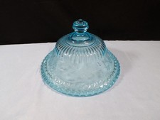 Adams Blue Glass Wildflower Pattern Covered C...