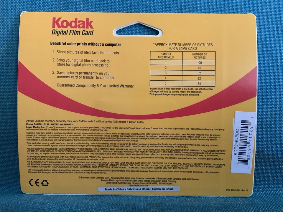 Kodak 64 MB Compactflash Memory Card (KDFCF64BBC) - Image 2 of 2