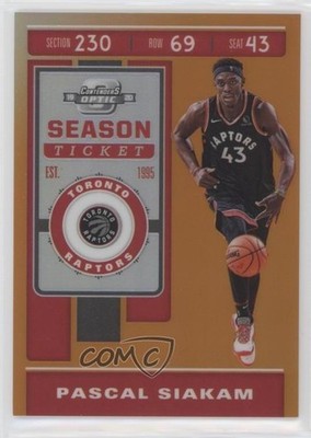 2019 Panini Contenders Optic Season Ticket Orange Prizm 36/49 Pascal Siakam 8k4