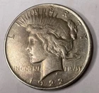 1922 Peace Silver Dollar Coin Lots of Detail 90%