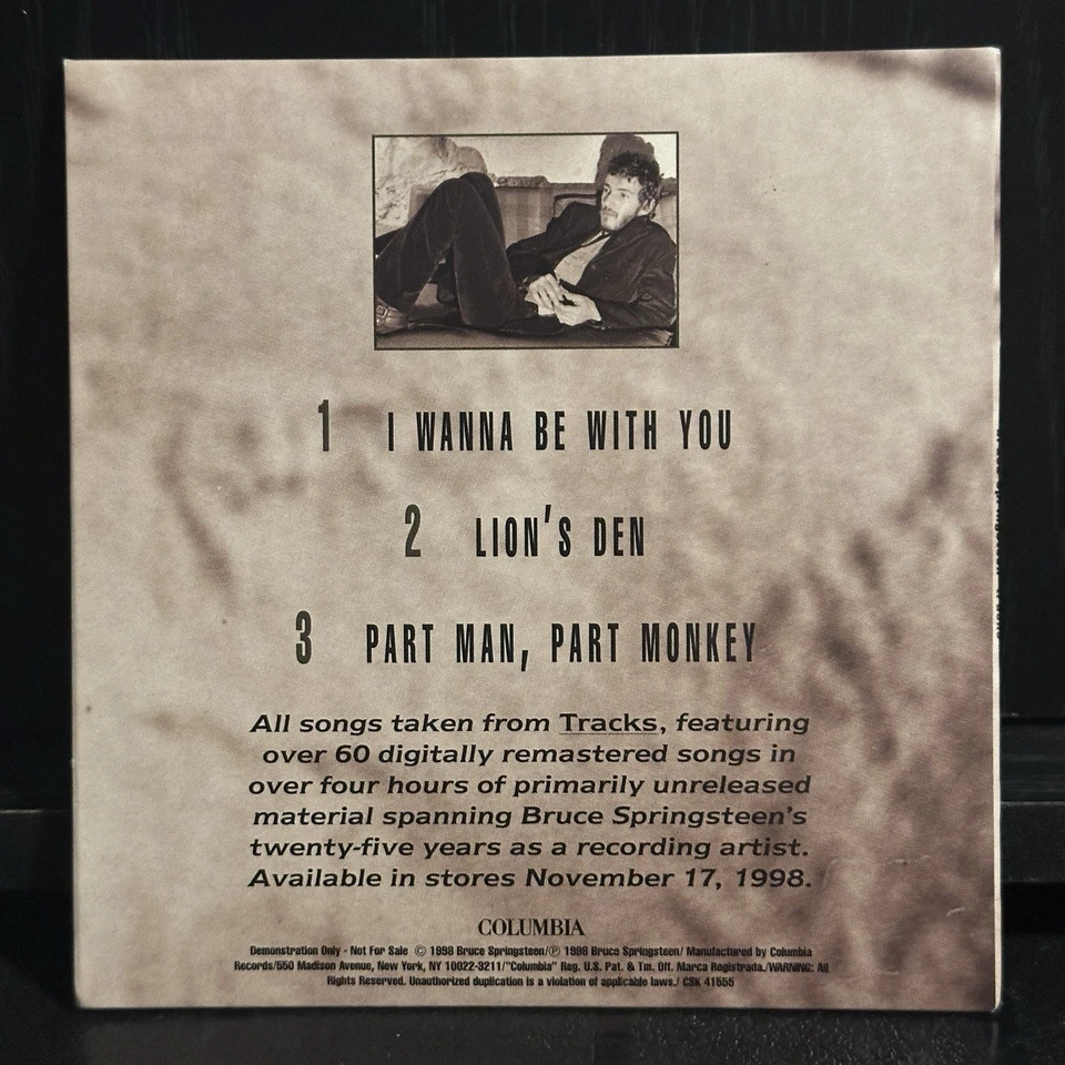 Rare Bruce Springsteen – Tracks Promo CD Sampler – 1998 Columbia CSK 41555 - Image 2 of 4