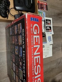 Sega Genesis II Console Boxed Three Controllers Tested Original Box  See Pic