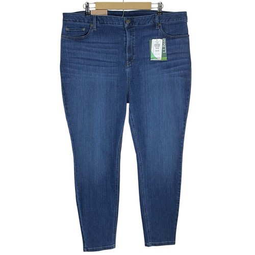 LL Bean Jeans Womens 20W BeanFlex Skinny Leg Favorite Fit Stonewashed Denim Plus - Picture 2 of 21