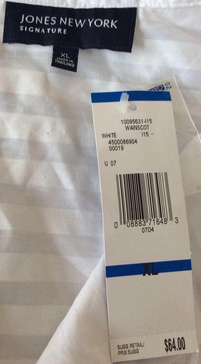 NWT Jones New York White Signature Front Tie Sleeveless 