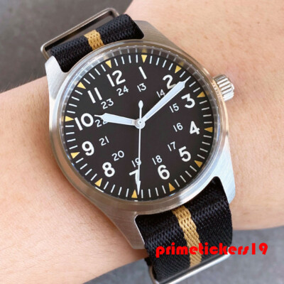 39mm Pilot Dive Automatic Watch for Men AR Sapphire Lume 20bar NH35 PT5000 Nylon
