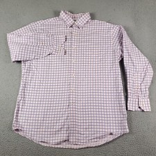 Tommy Bahama Shirt Mens 17 Pink Check Dress Button Up Long Sleeve 