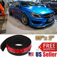 2"x2.5M Black PU Front Bumper Lip Splitter Body Spoiler Skirt Rubber Protector