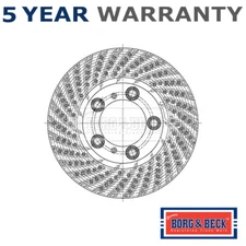 Borg & Beck Front Left 1x Brake Disc Fits Porsche Boxster Cayman 2.7 #2