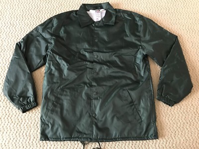 New Men's New Star Dark Green Windbreaker Snap Up Coach's Jacket