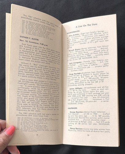EAST TEXAS STATE COLLEGE Commerce TX FOOTBALL PRESSBOOK - 1966 - Picture 6 of 15