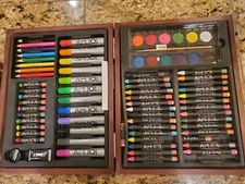 Art 101 Doodle And Color 142 Piece Beginners Art Set Wood Carrying Case