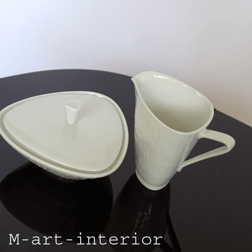 Hutschenreuther Zuckerdose und Kännchen, APART Design, MCM, Germany, 1950er - Bild 4 von 9