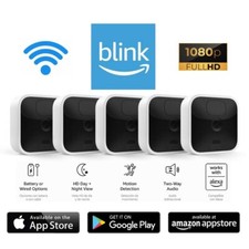 Blink White black 3rd Gen Home Security 5 Cameras HD Sync Module Wireless