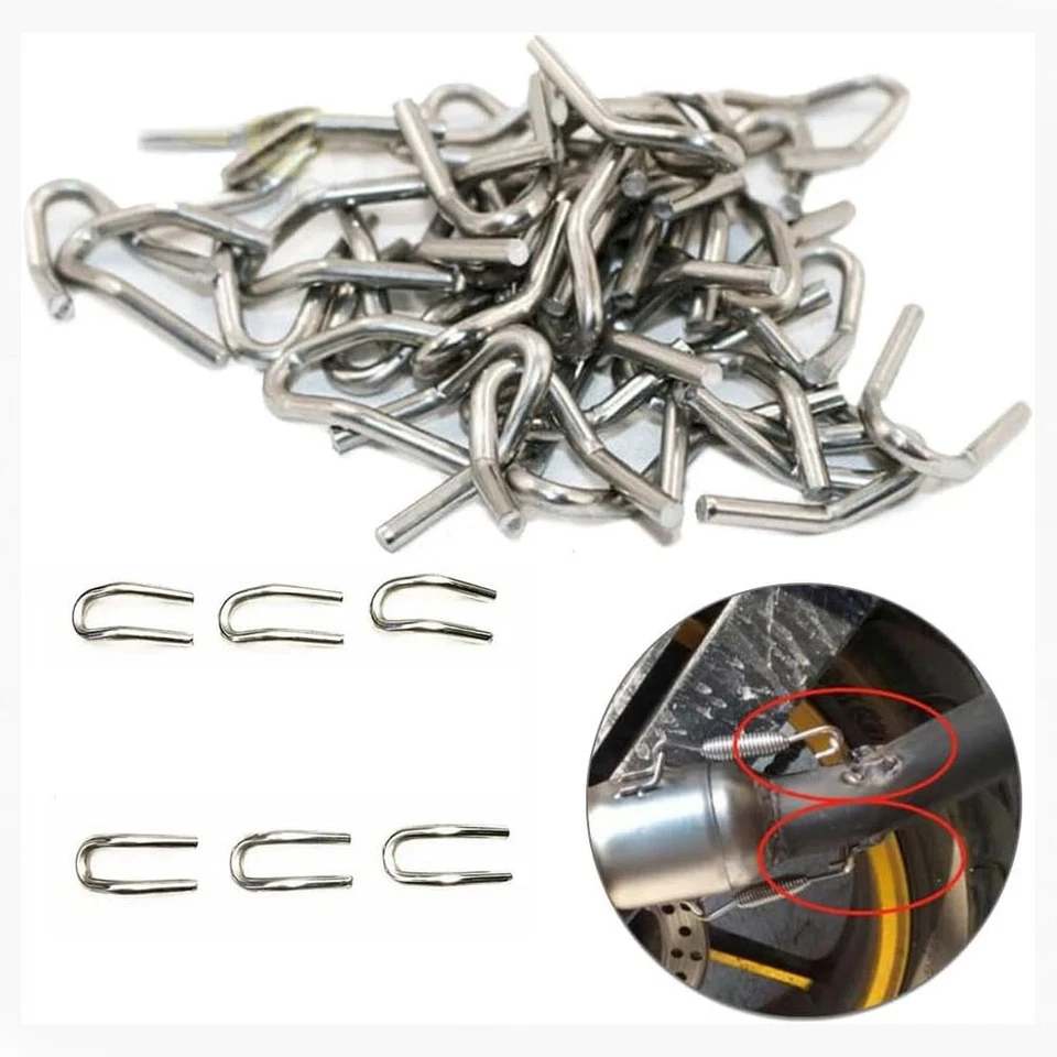 12PCS Motorcycle Exhaust Pipe Springs U Hook Replacement Welding Hooks Loop Tabs - Image 4 of 4