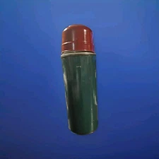 Vintage Green & Red Tru-Test Vacuum Thermos Made In USA Collectible Number 32