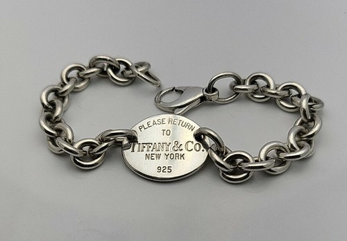 Sterling Silver Oval Tag Bracelet 