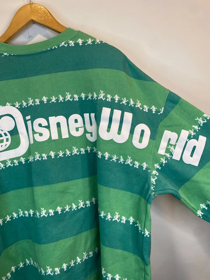 Walt Disney World Mickey & Friends 绿色条纹套衫运动衫尺寸 1X — 第 4/4 张图片