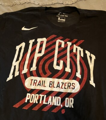 #ad PORTLAND TRAIL BLAZERS Basketball NIKE Dri Fit XL Black RIP CITY Shirt NBA $19.99