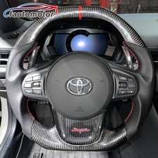Carbon Fiber Steering Wheel Fit Toyota Supra A90 Mkv Mk4 With Paddles Cf Trim