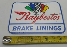 Vintage ORIG RAYBESTOS BRAKE LININGS GAS OIL HOT ROD Advertising Sticker Decal 