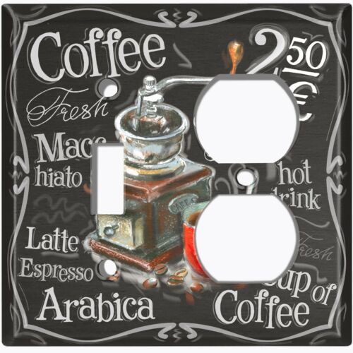 Metal Light Switch Cover Wall Plate For Kitchen VINTAGE COFFE CAFE MENU