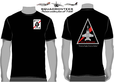 VFA-41 Black Aces F/A-18 Hornet Squadron T-Shirt D7- USN Licensed Product