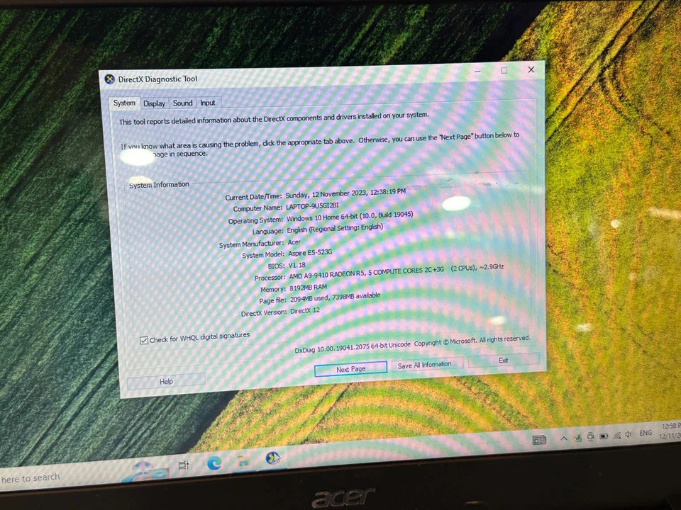 ACER ASPIRE E5-532G-900W LAPTOP WINDOWS 10 HOME / 1TB HDD 8GB RAM / A9 7TH GEN - Image 4 of 4