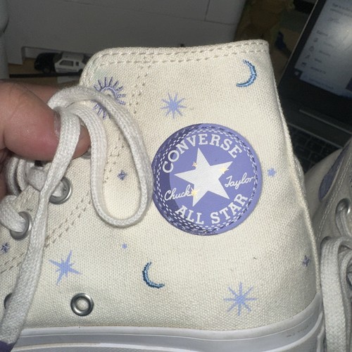 Women's CONVERSE Platform Lift Stars Crystal Energy Celestial Shoes Size 5 - Picture 5 of 5