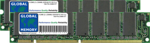 512 MB (2 x 256 MB) SDRAM PC100 100 MHz 168 PIN DIMM MEMORIA RAM KIT PARA COMPUTADORAS DE ESCRITORIO - Imagen 1 de 1