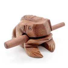 4" Frog Guiro Rasp - Wooden Percussion Noise Maker - Unique Music Gift