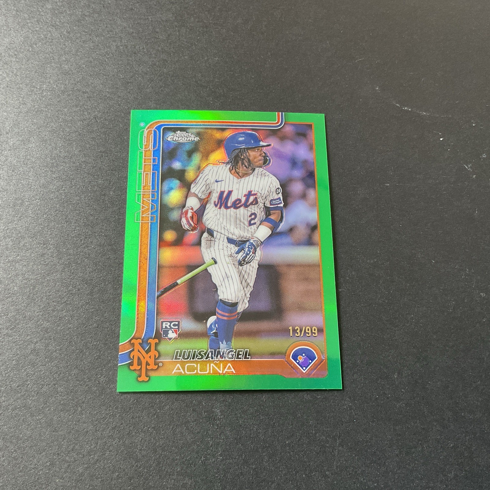 2025 Topps Chrome Baseball Luisangel Acuna #56 RC True Green /99 Mets