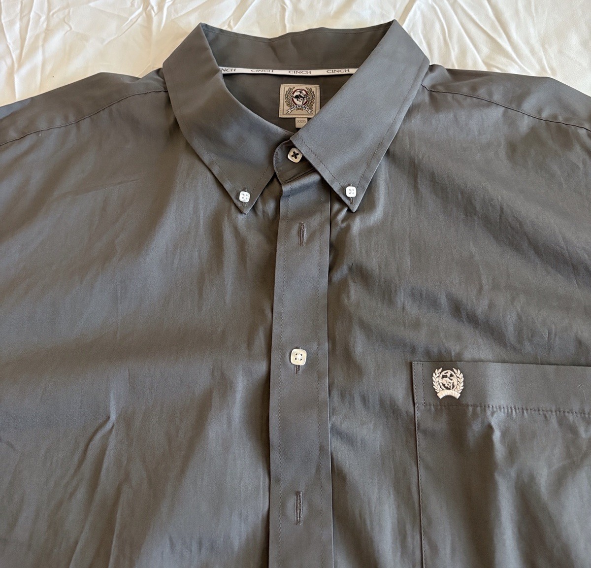 Cinch Solid Gray Western Button Down Size XXXL 3X… - image 3