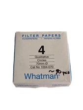 (~90) WHATMAN Grade 4 Qualitative Filter Paper 70mm Circles 1004-070