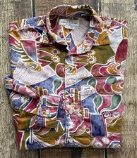 VINTAGE GUESS MADE IN USA ABSTRACT SHIRT MULYI MENS SMALL EXCELLENT