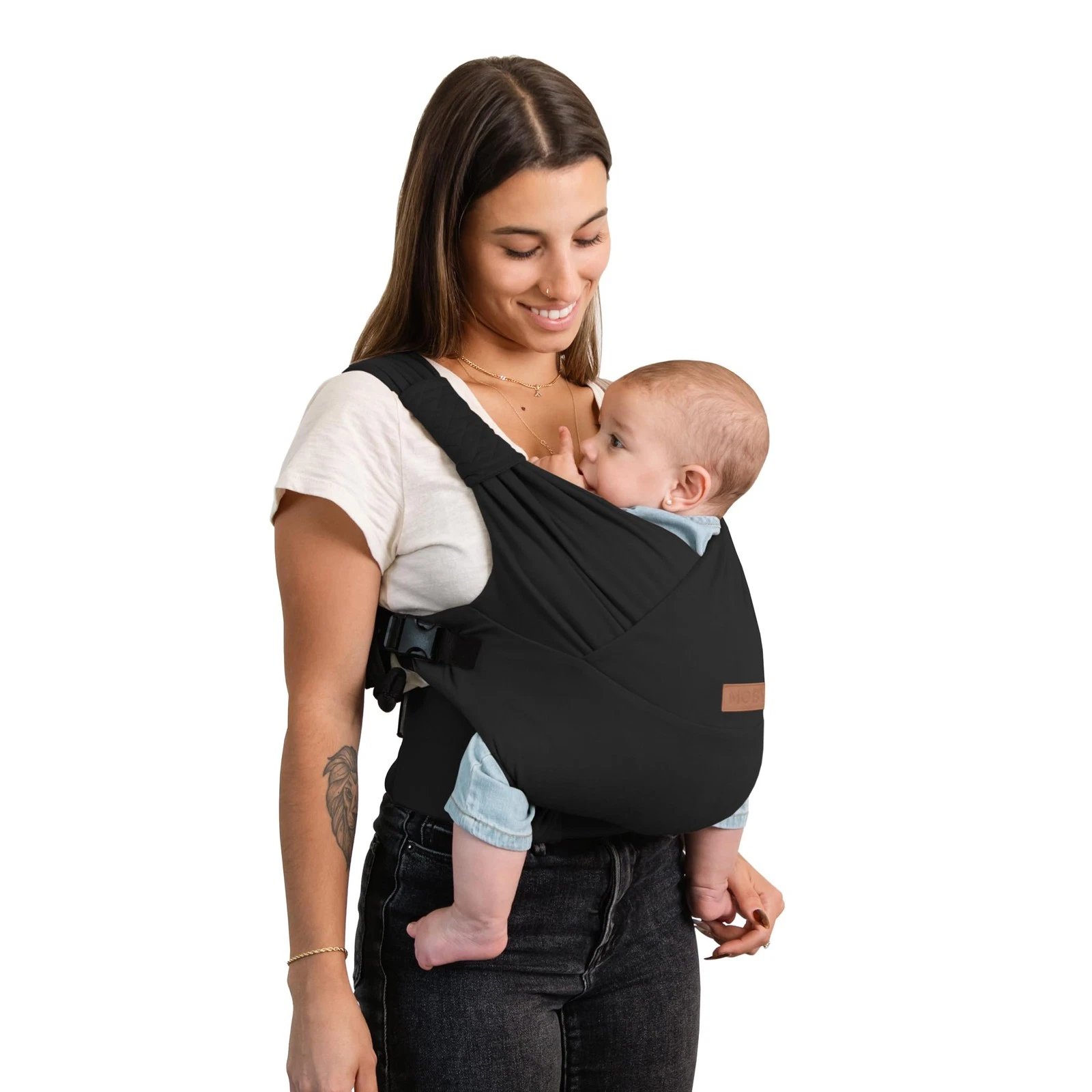Moby Baby Duet Carrier Easy-Wrap for Newborns to Toddlers, Infant Sling Carri...