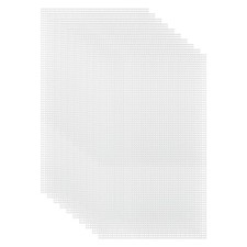 10Pcs Plastic Mesh Canvas Sheets 7.87"x11.8" 7 Count Rectangle Hole White