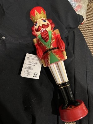 14'' Light Up Peppermint Cupcake Nutcracker Plays Music Holiday Time Decor NEW