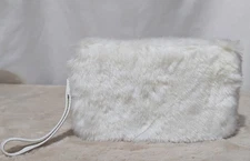 The Children’s Place White Faux Fur Wristlet Clutch Purse – Soft Plush Zip Bag